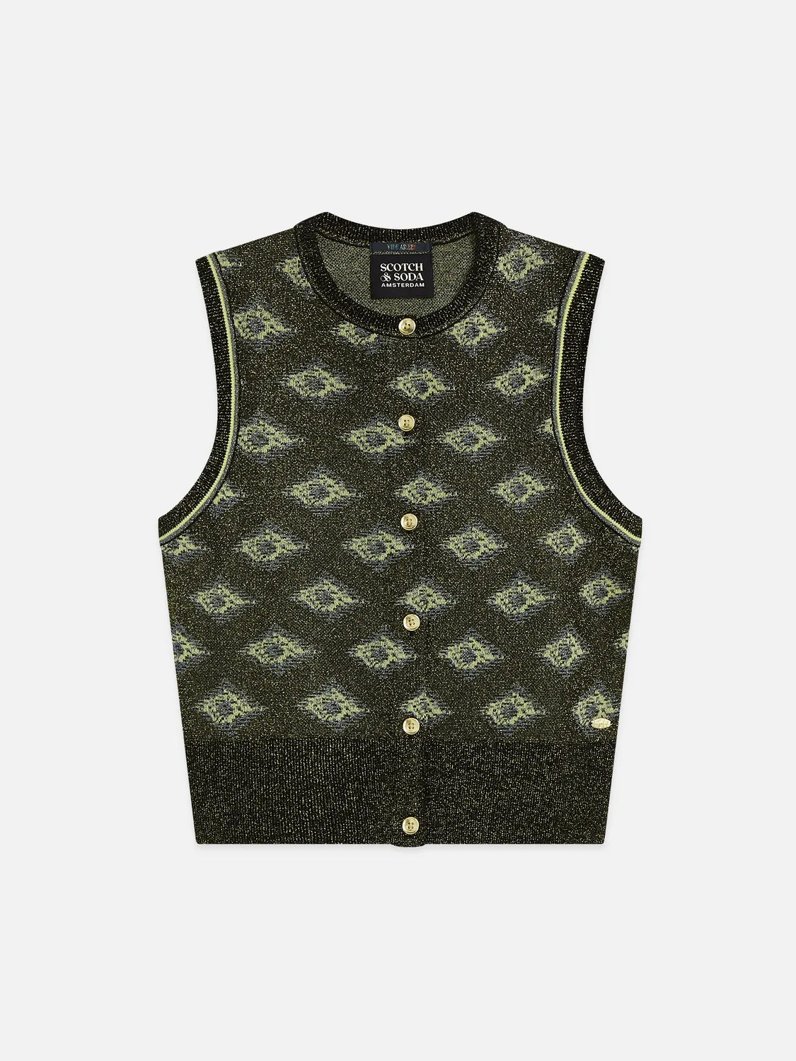 Jacquard Knitted Relaxed-Fit Spencer