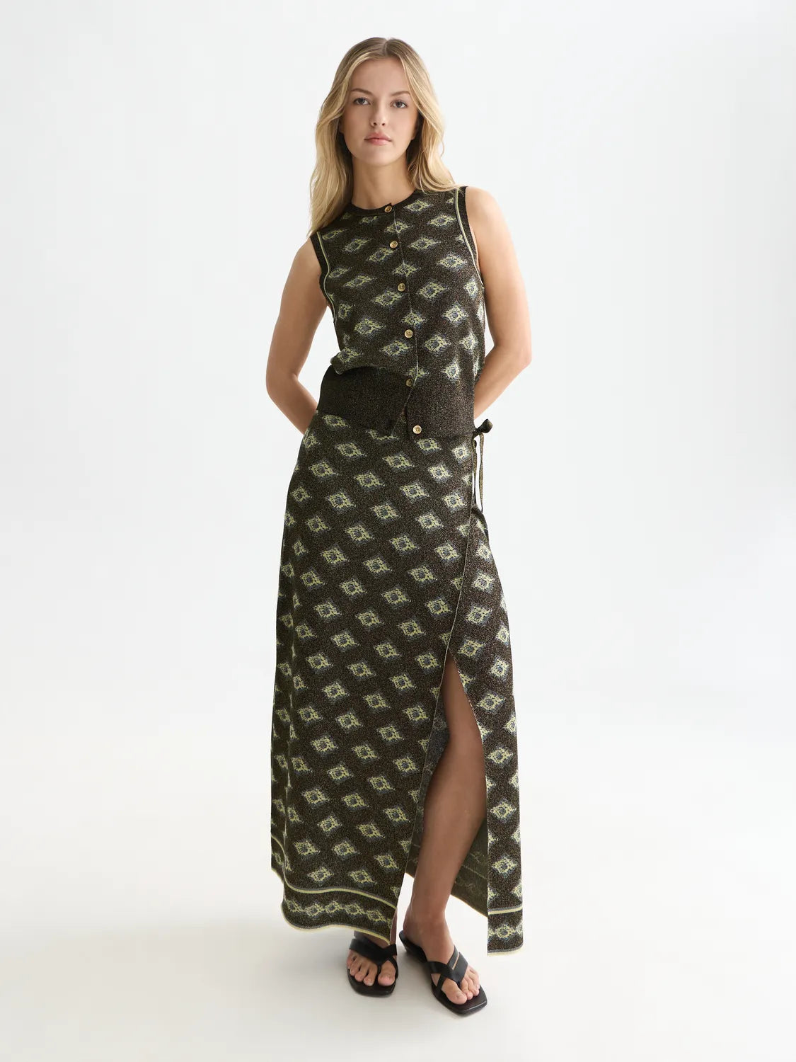 Jacquard Knitted Relaxed-Fit Spencer