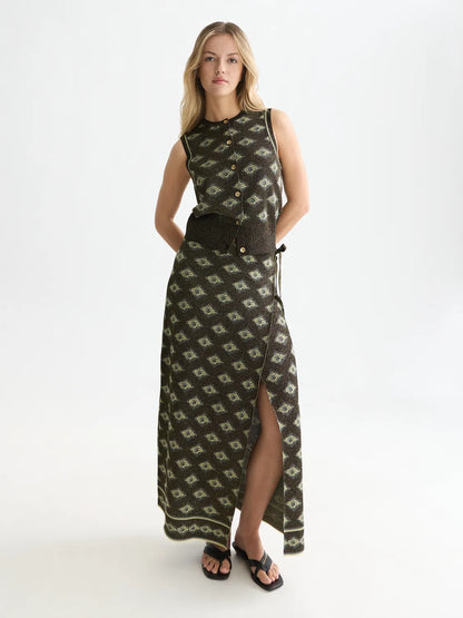 Jacquard Knitted Relaxed-Fit Spencer