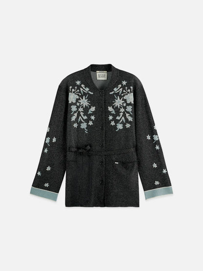 Jacquard Belted Knitted Jacket