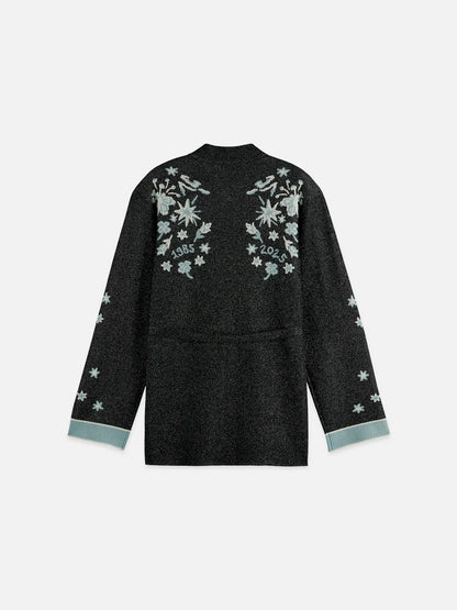Jacquard Belted Knitted Jacket