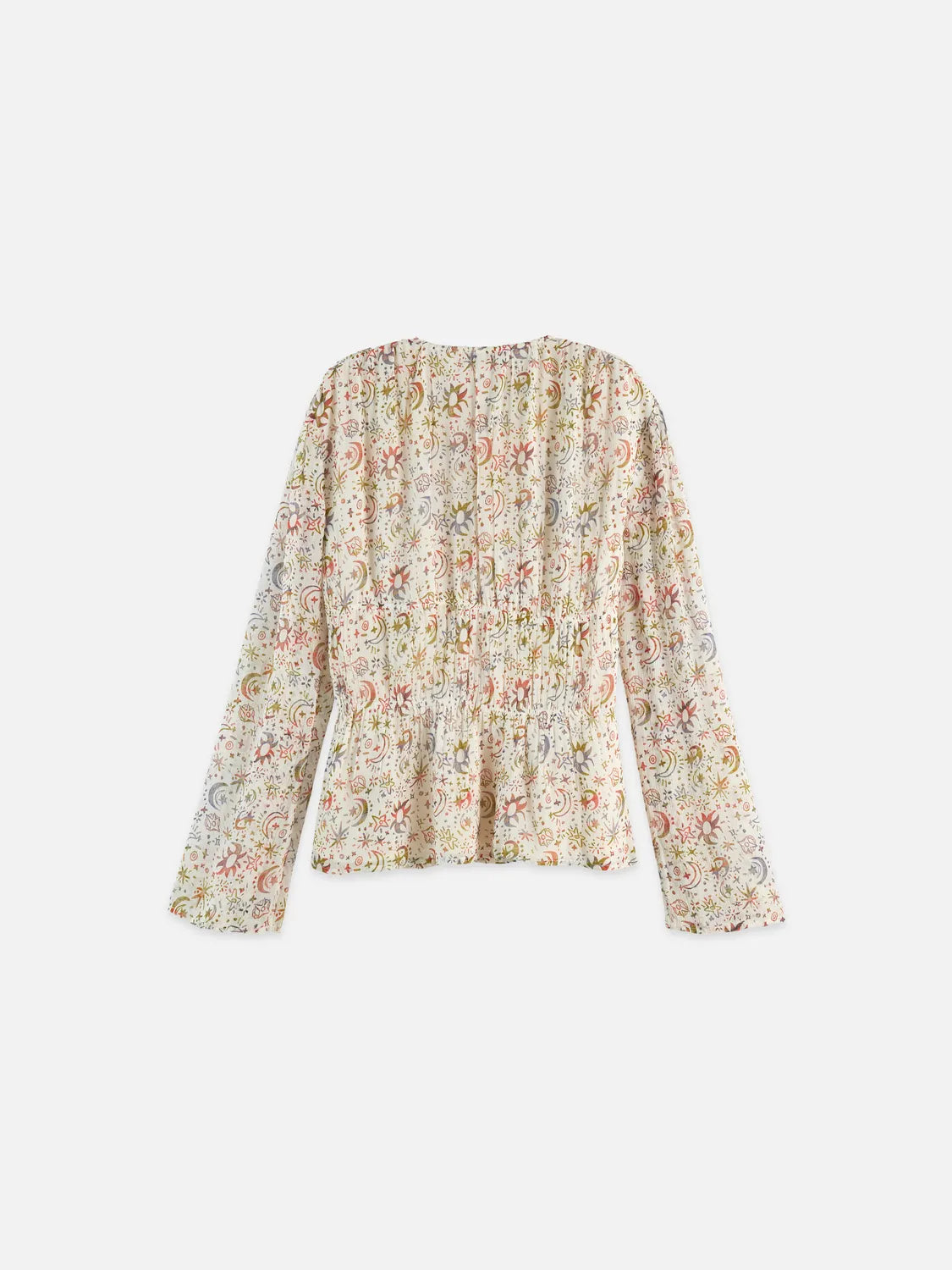 Printed Tied Front Woven Top