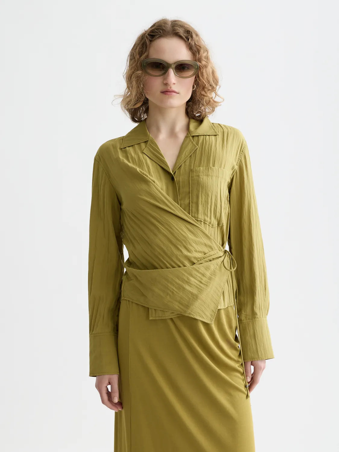 Long Sleeved Wrap Shirt