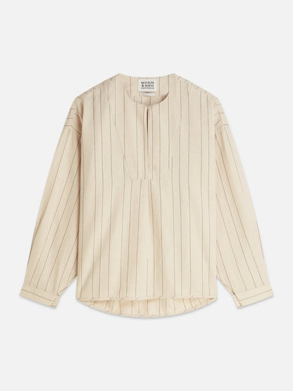Cotton Linen Bib Shirt