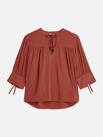 Relaxed Blouse With Gathers