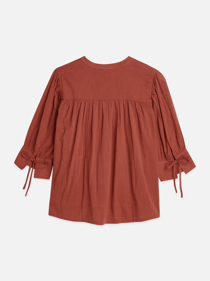 Relaxed Blouse With Gathers