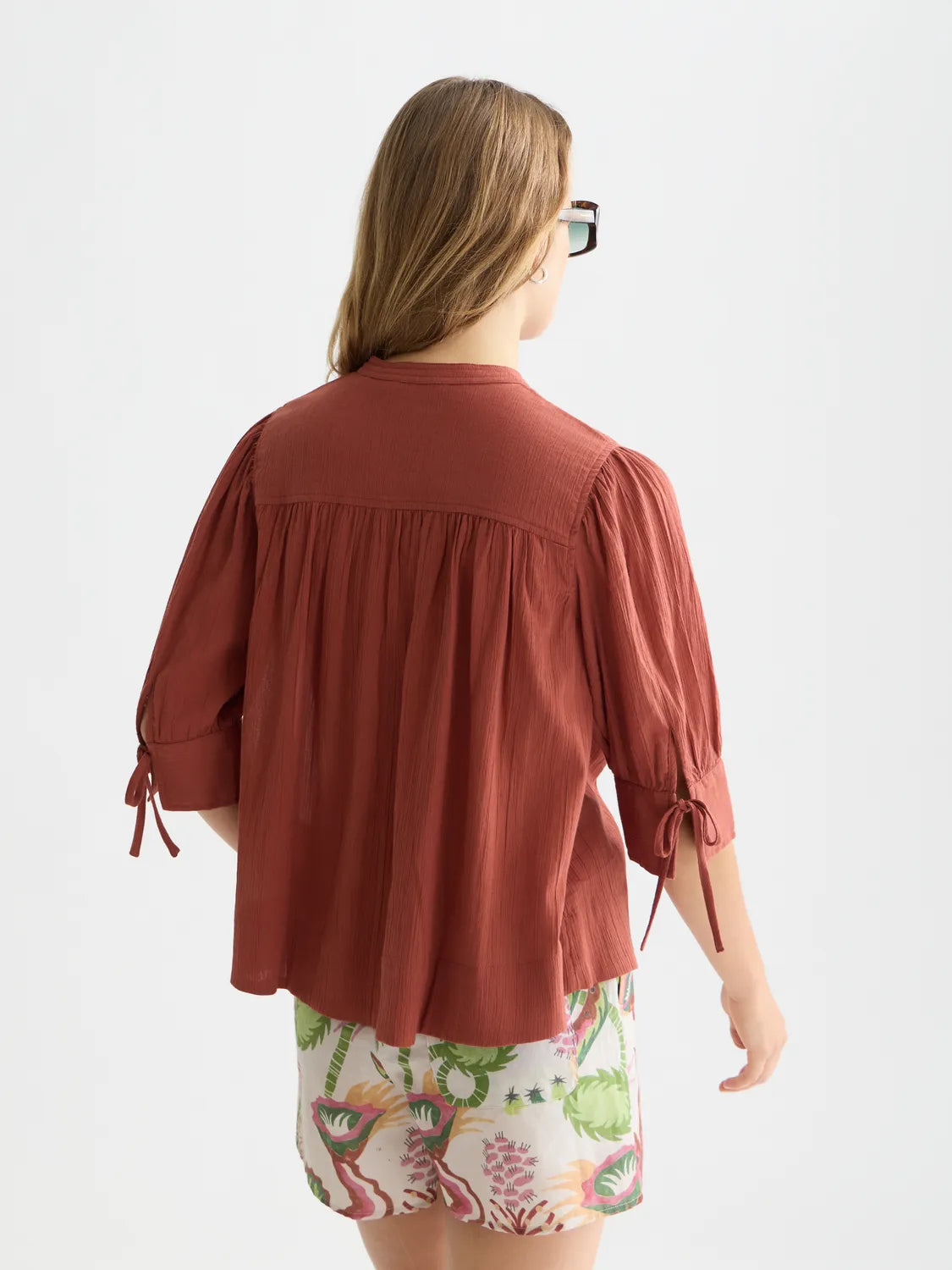 Relaxed Blouse With Gathers