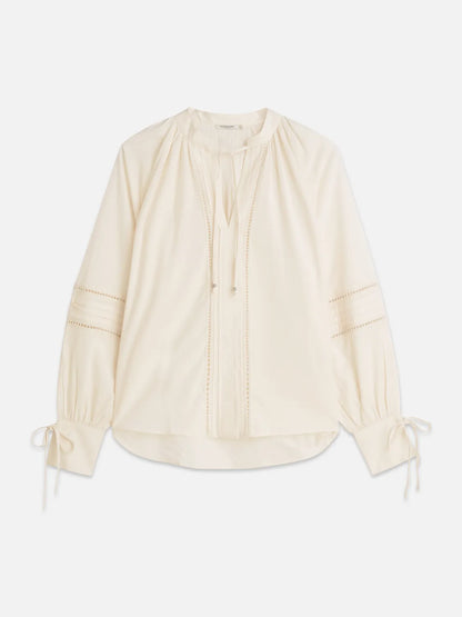 Cotton Voile Blouse With Pleats