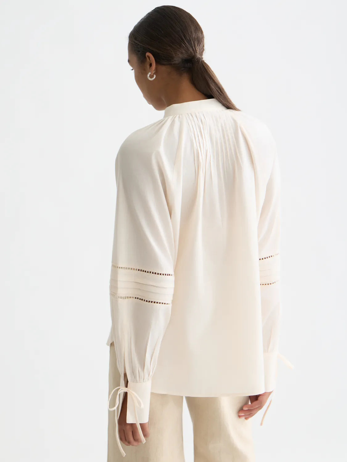 Cotton Voile Blouse With Pleats