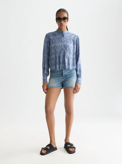 Pin Tuck Long Sleeve Shirt
