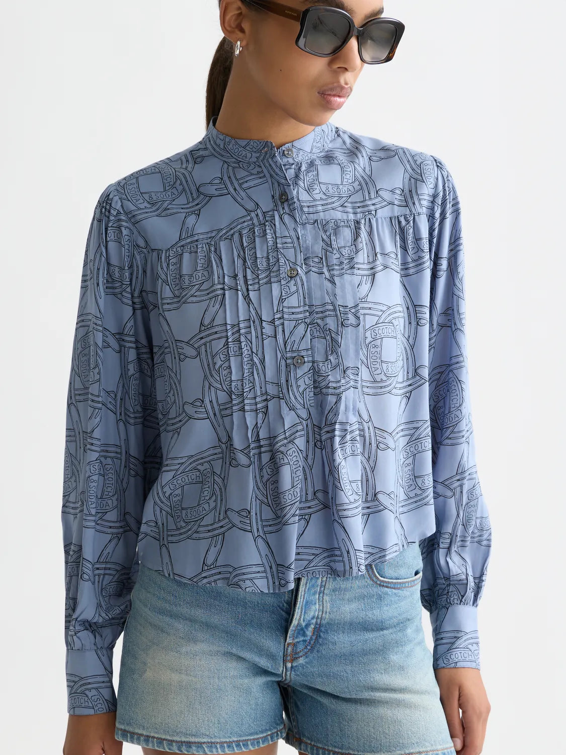 Pin Tuck Long Sleeve Shirt