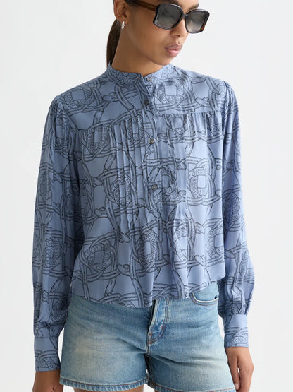 Pin Tuck Long Sleeve Shirt