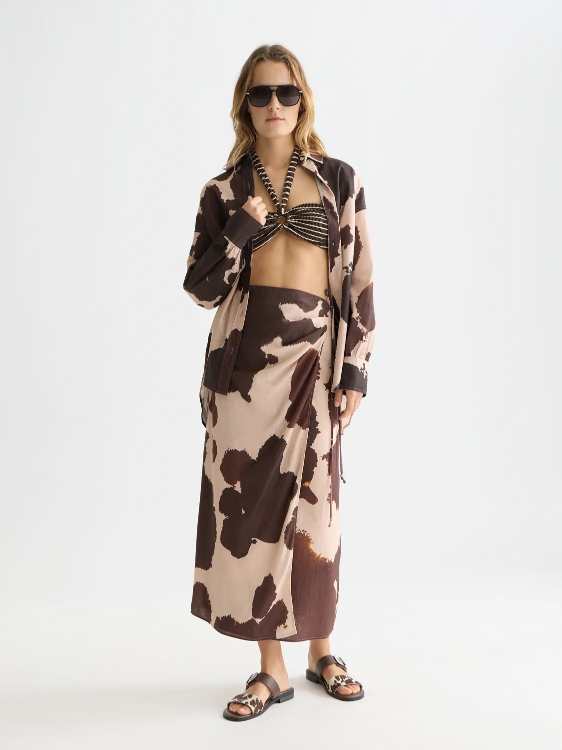 Linen Blend Printed Shirt