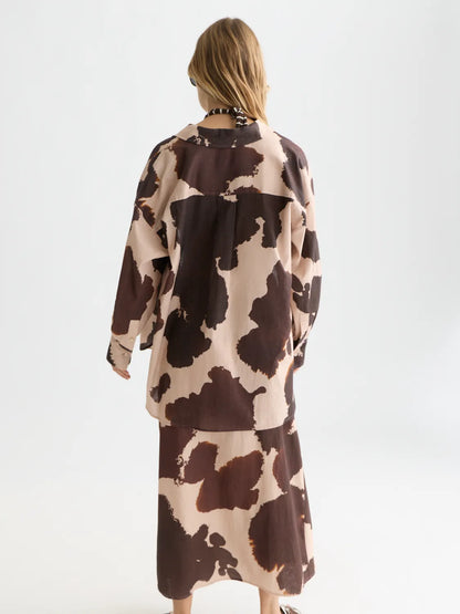 Linen Blend Printed Shirt