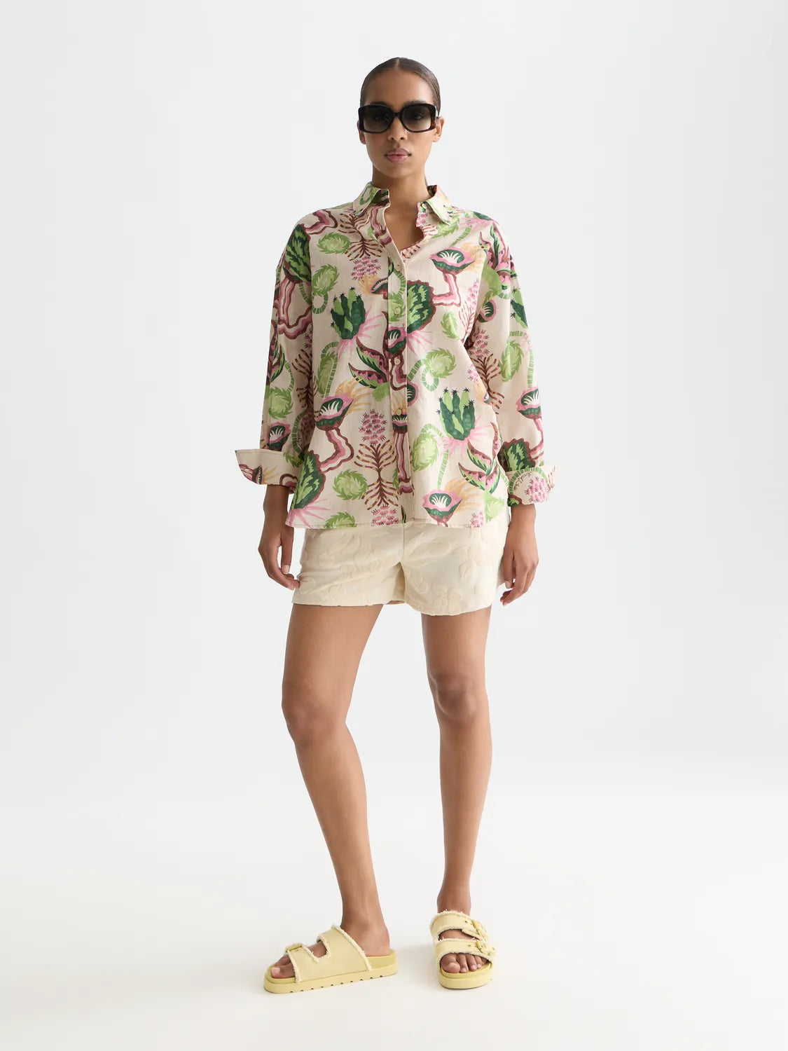 Linen Blend Printed Shirt
