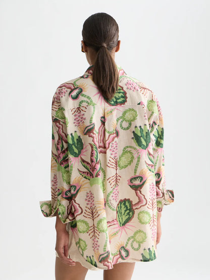 Linen Blend Printed Shirt