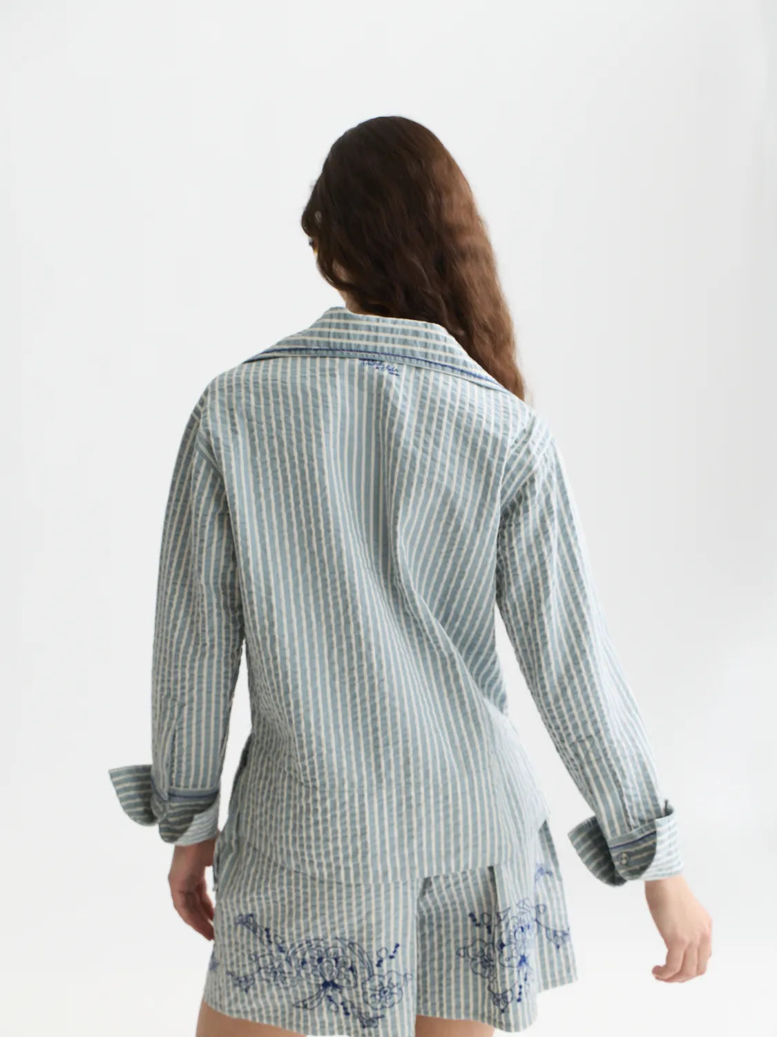 Embroidered Structured Long-Sleeved Tunic