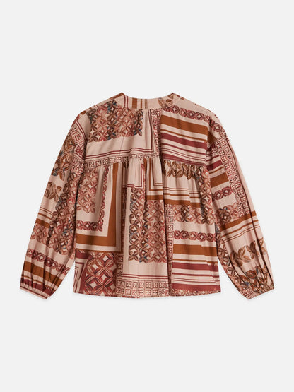 Foulard Printed Long-Sleeved Blouse