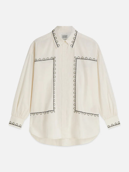 Embroidered Oversized-Fit Shirt