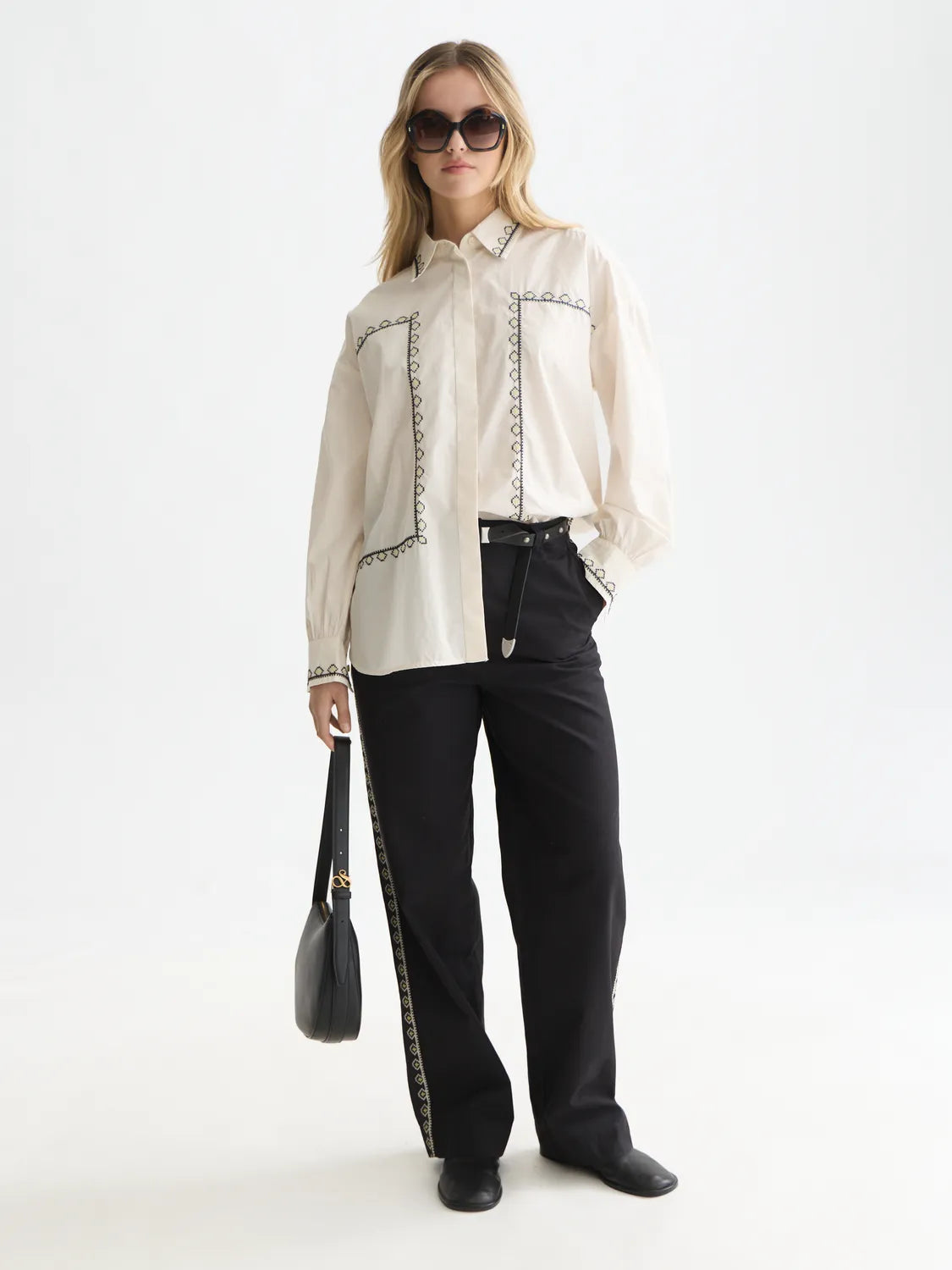 Embroidered Oversized-Fit Shirt