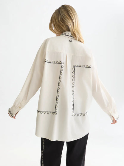 Embroidered Oversized-Fit Shirt