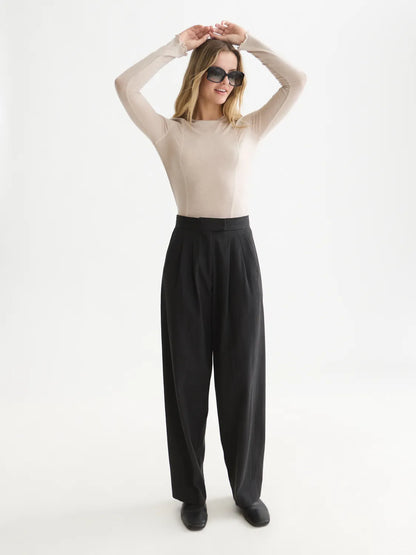 Wool-Blend Long Sleeve T-Shirt
