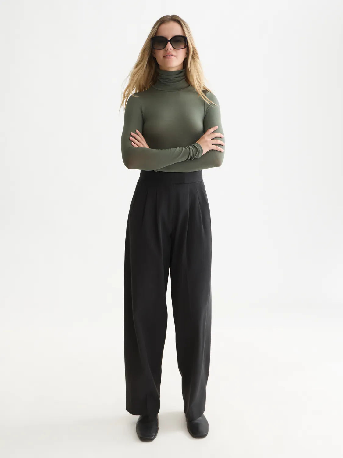 Roll Up Neck Long Sleeve T-Shirt