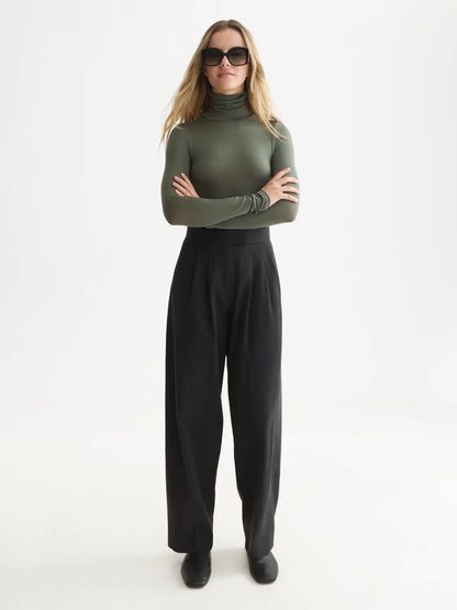 Roll Up Neck Long Sleeve T-Shirt