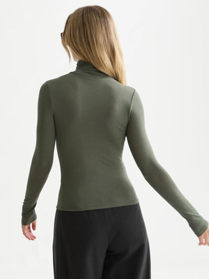 Roll Up Neck Long Sleeve T-Shirt