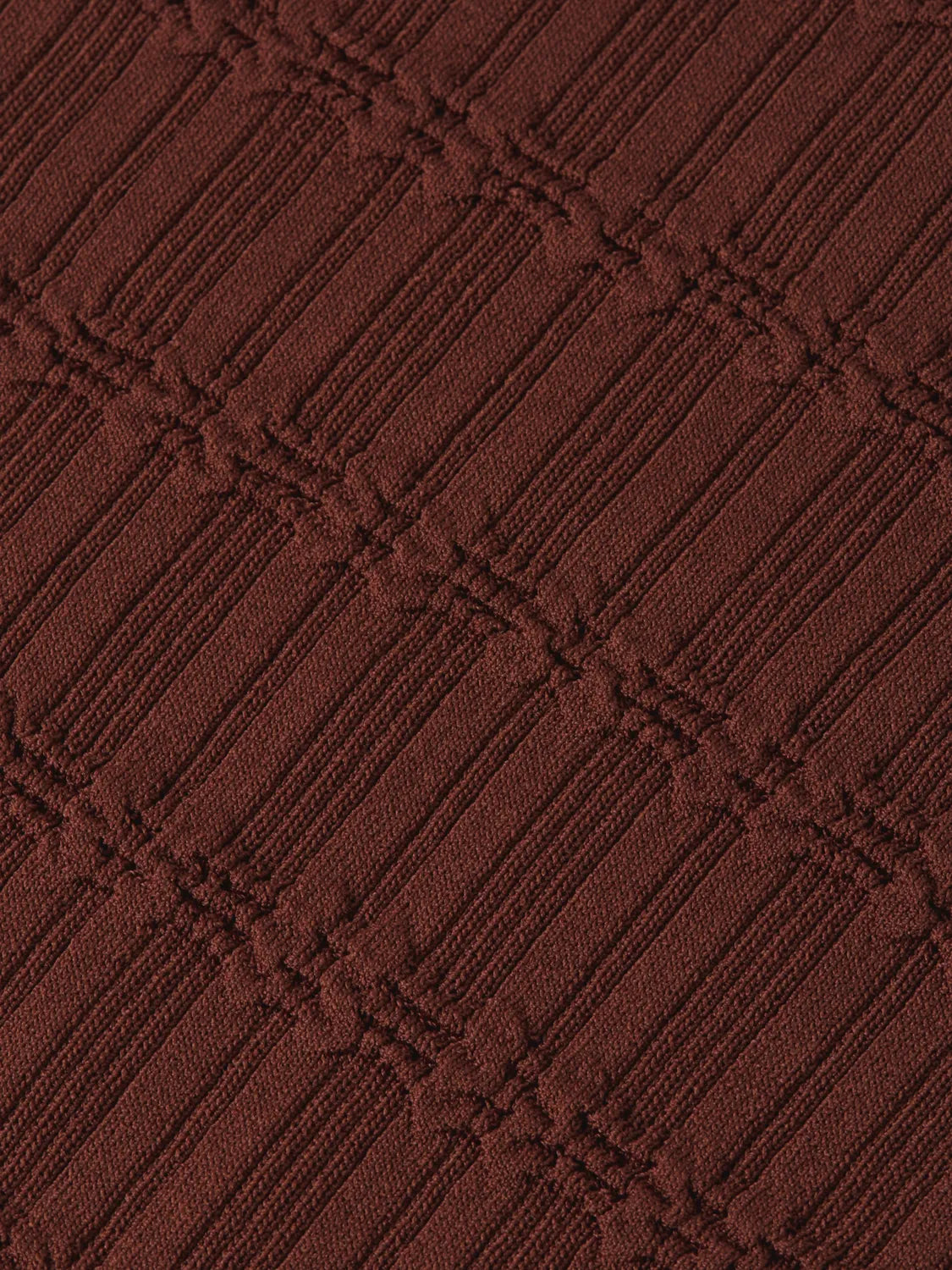 Ripple Stitch Polo-Neck Pullover