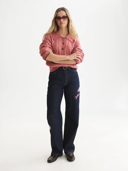 Cable Stitch Boxy-Fit Pullover