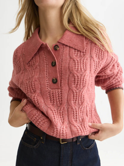 Cable Stitch Boxy-Fit Pullover