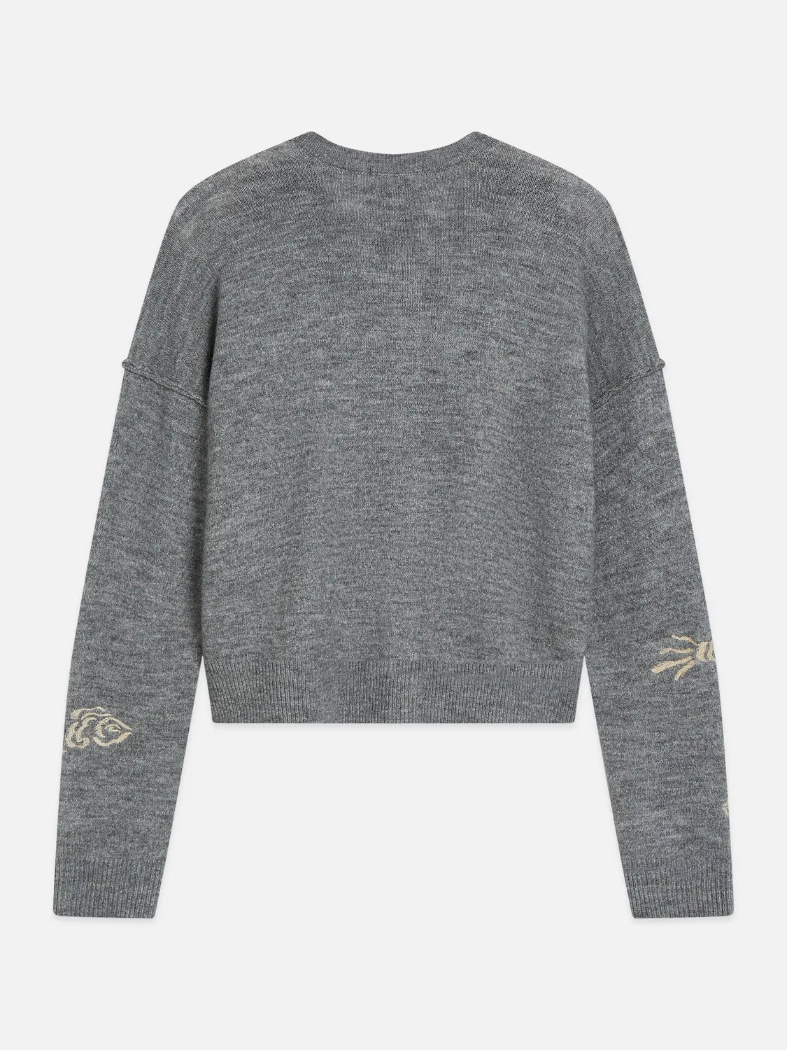 Embroidered Crew-Neck Cardigan