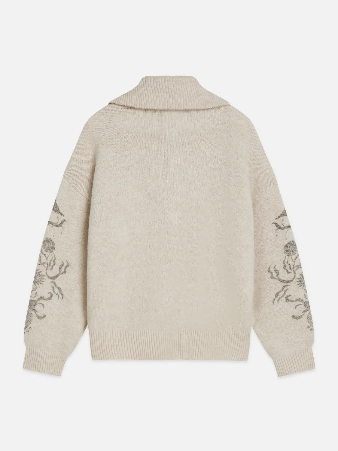 Printed Zip-Through Oversized Cardigan