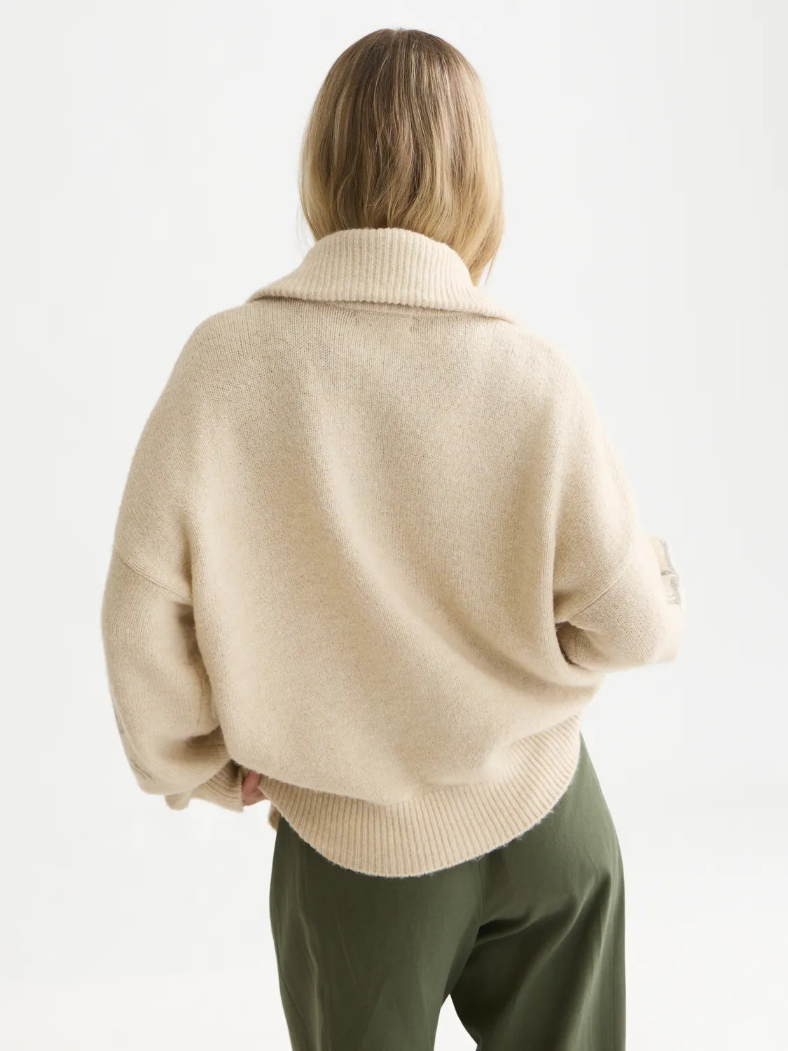 Printed Zip-Through Oversized Cardigan