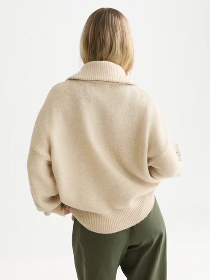 Printed Zip-Through Oversized Cardigan