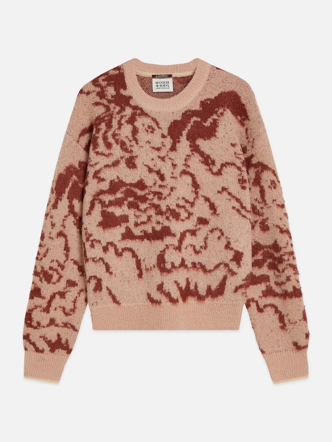 Fuzzy Jacquard Relaxed-Fit Pullover