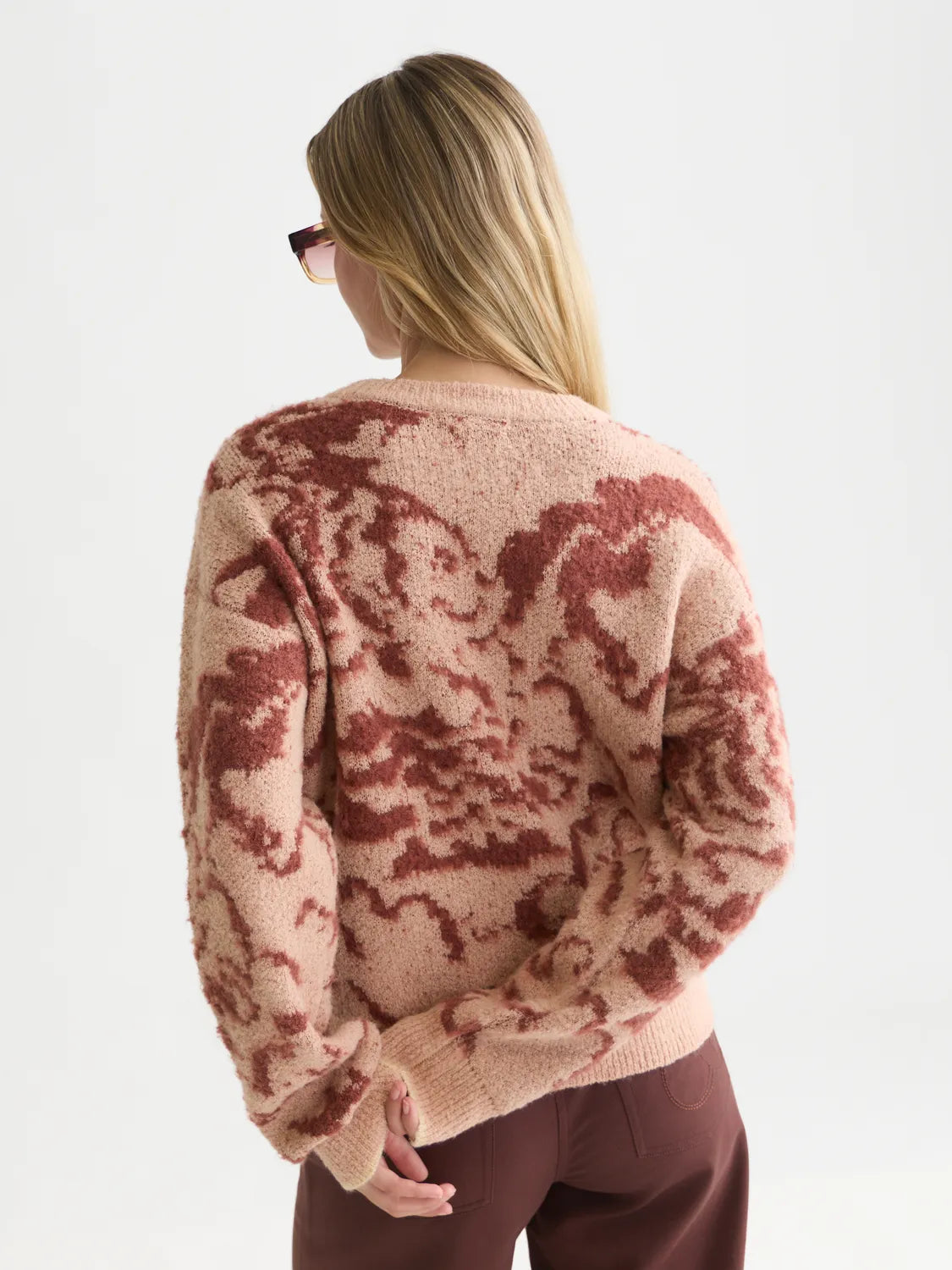 Fuzzy Jacquard Relaxed-Fit Pullover