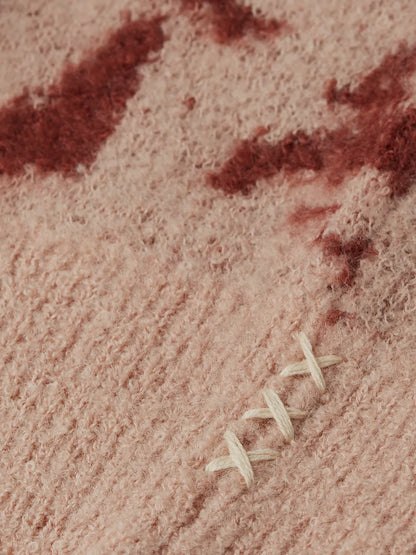 Fuzzy Jacquard Relaxed-Fit Pullover