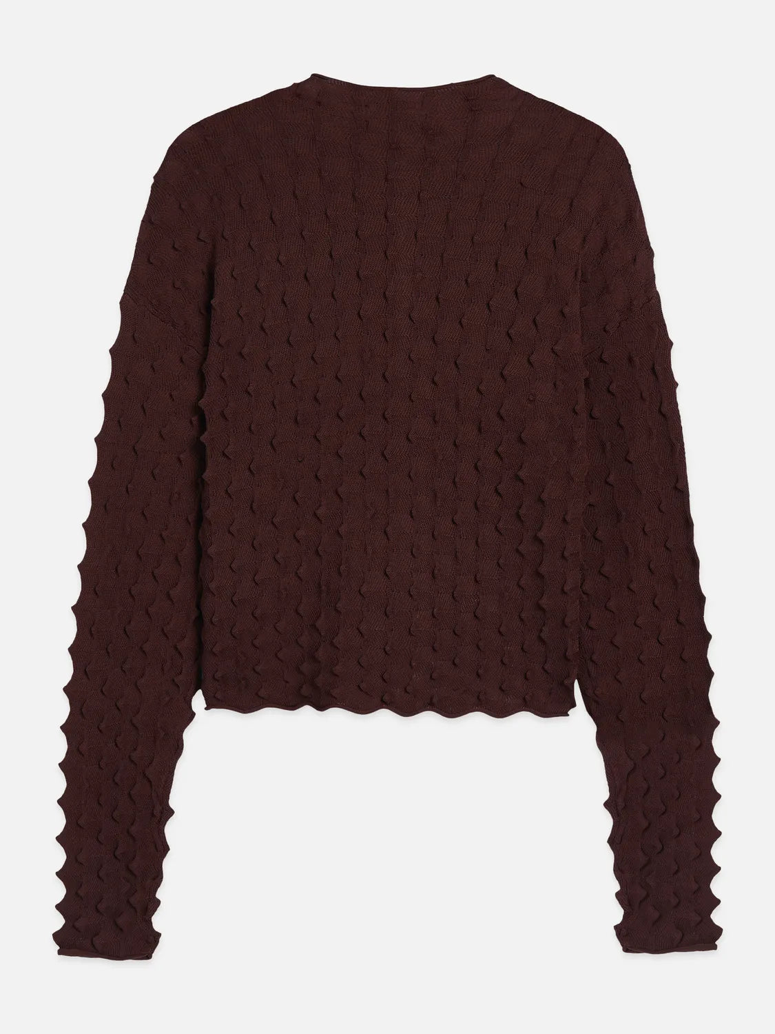 Textured Stitch Funnel-Neck Cardigan