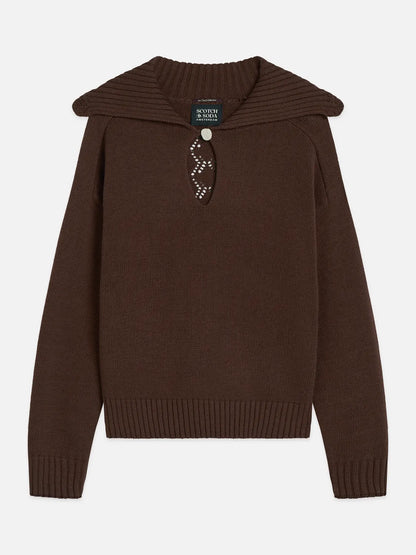 Button Detail Boxy-Fit Pullover