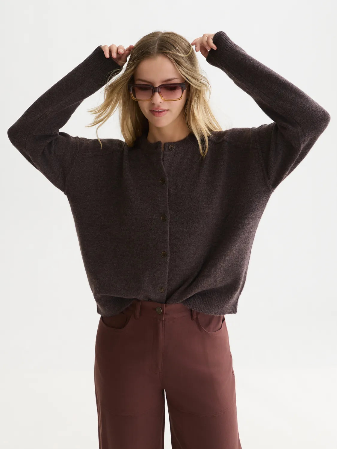 Fuzzy Relaxed-Fit Cardigan