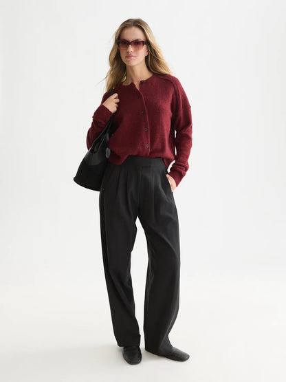 Fuzzy Relaxed-Fit Cardigan