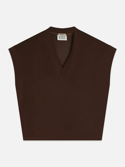 Tencel V-Neck Shortsleeved Sweatshirt