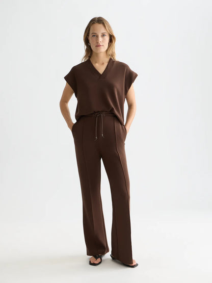 Tencel V-Neck Shortsleeved Sweatshirt