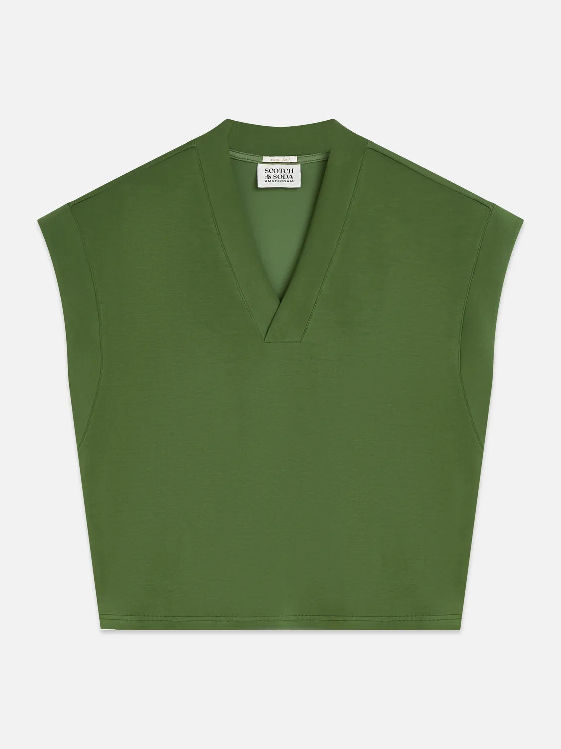 Tencel V-Neck Shortsleeved Sweatshirt