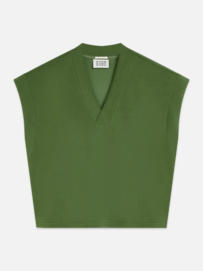 Tencel V-Neck Shortsleeved Sweatshirt