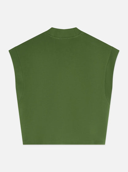 Tencel V-Neck Shortsleeved Sweatshirt