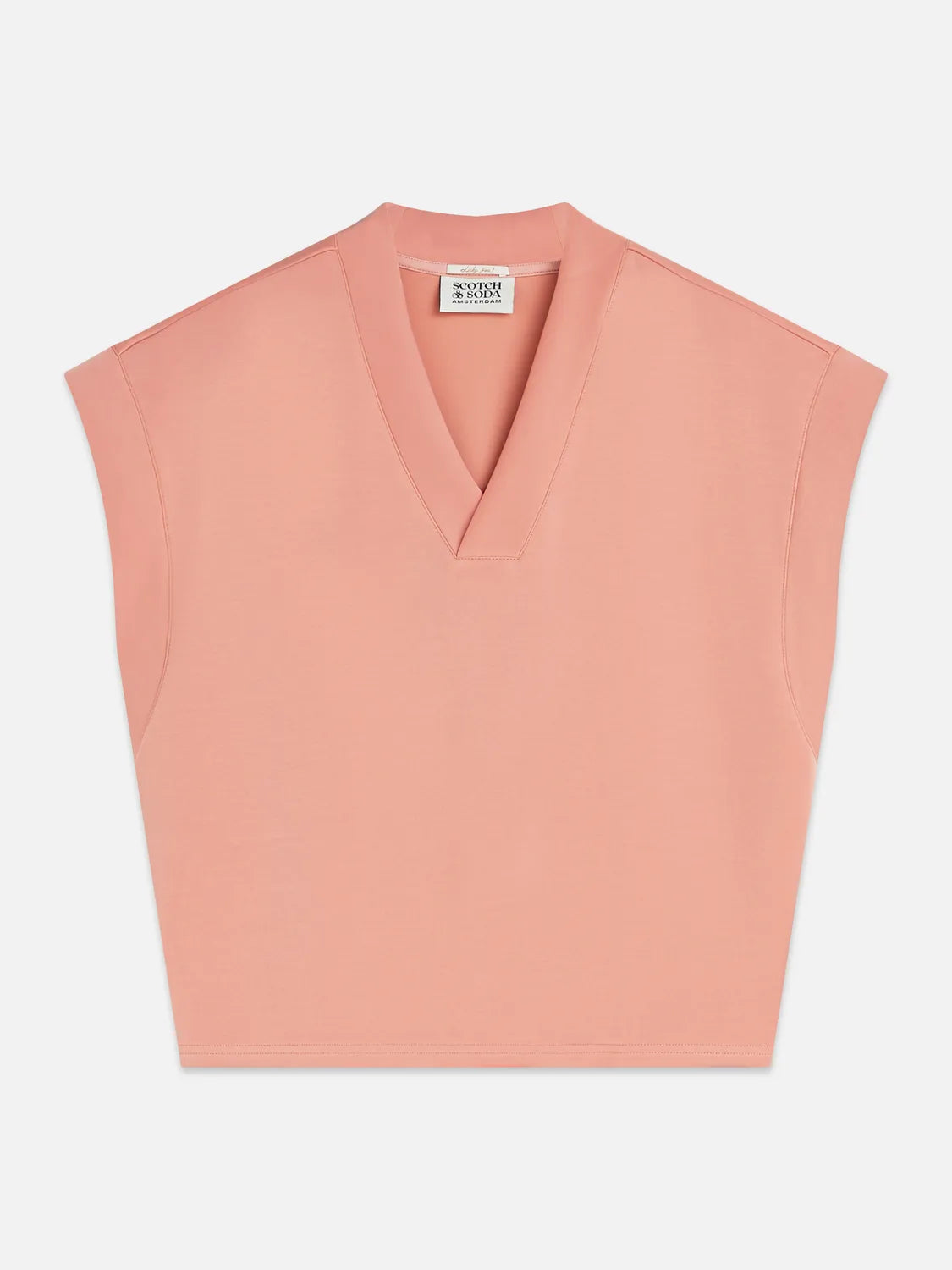 Tencel V-Neck Short-Sleeved Sweatshirt