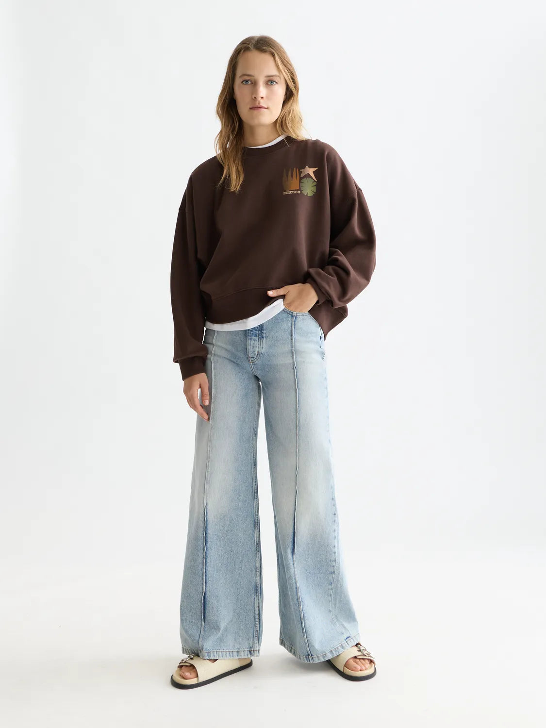 Front Back Artwork Oversized-Fit Sweatshirt